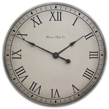 Antiqued Clock - Weathered Gray