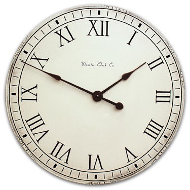 Antiqued Clock - Off White