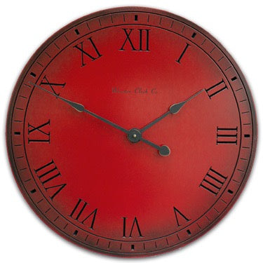 Antiqued Clock - Barn Red