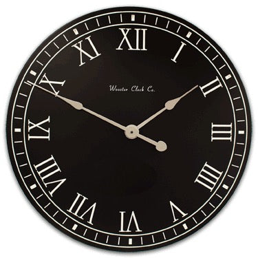 White Letter Series Clock - Black/ White